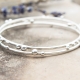 Recycled sterling silver Scattered Pebble stacking bangle