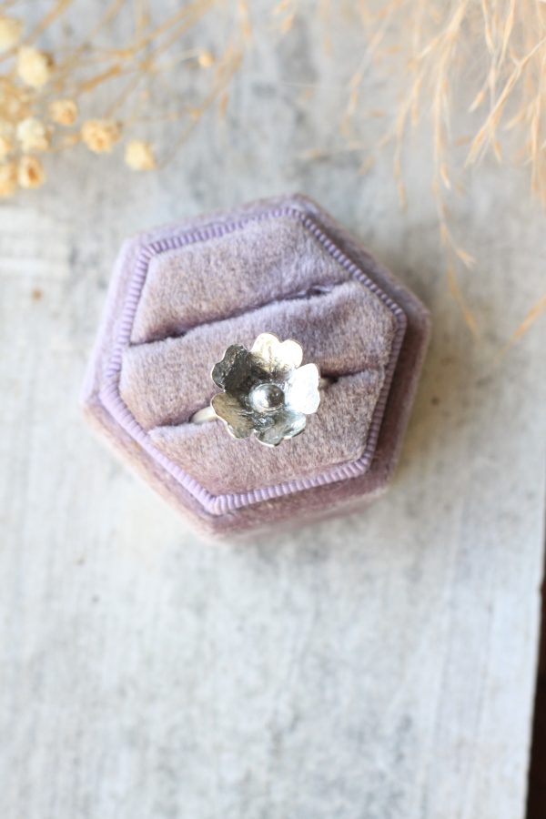 Handmade silver floral rings