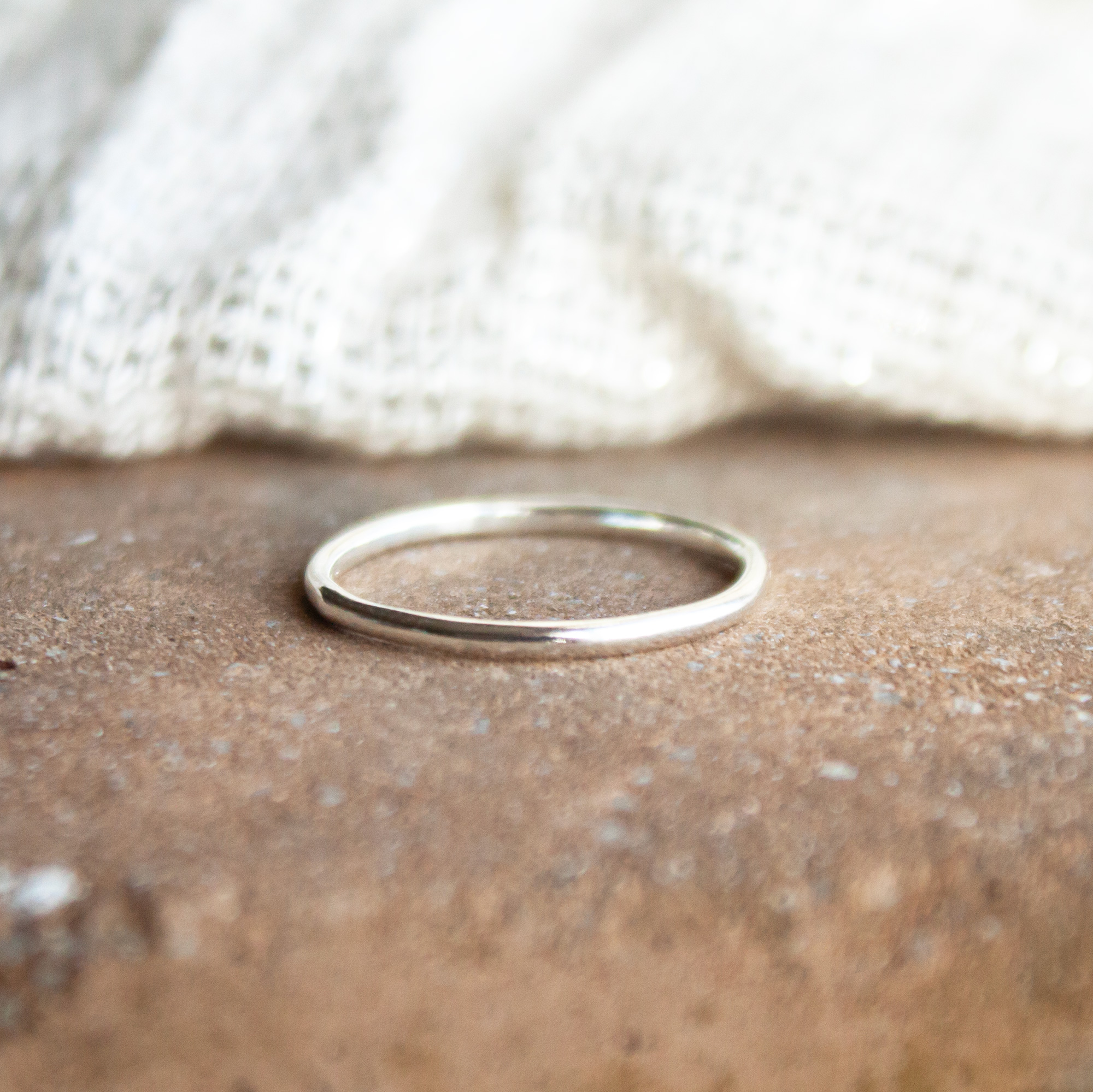 Skinny silver stacker ring